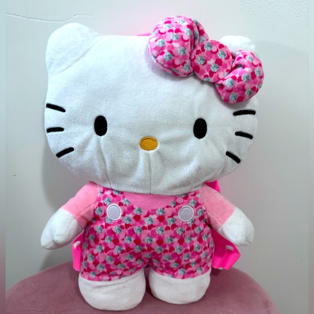 Pink Rhinestone Hello Kitty Plush Backpack